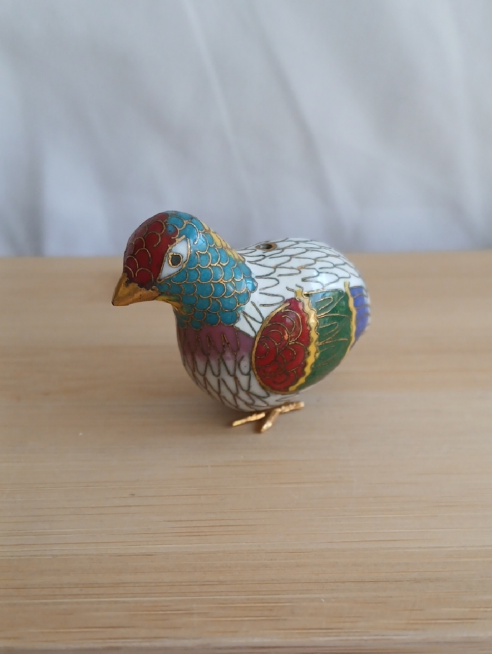 Cloisonné Enamel Decorative Quail Miniature CFigurine